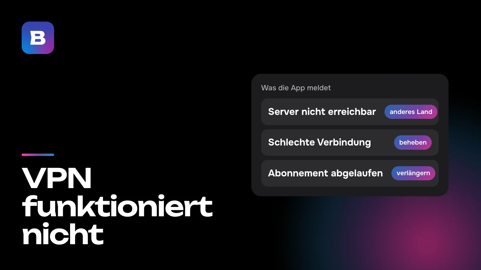 VPN funktioniert nicht